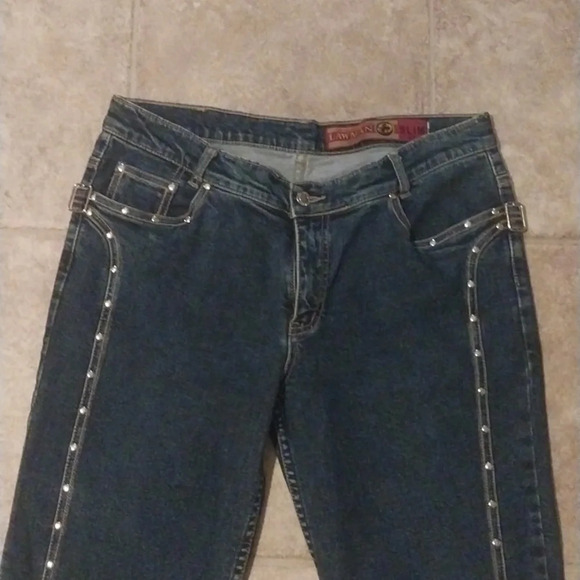 Vintage Lawman Western Studded Sim Fit Jeans Size 14 - Picture 2 of 12